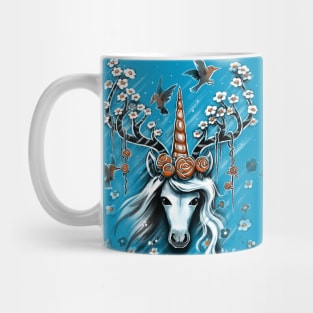 Deer Unicorn Flowers Mug